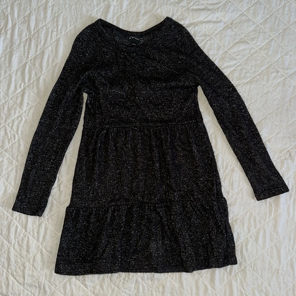 ART CLASS Dark Gray Tiered Long Sleeve Dress Girls Size 6/6X - Picture 1 of 7
